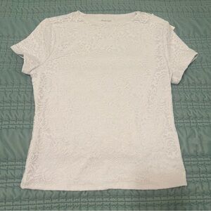 Elegant White Lace Short Sleeve Top